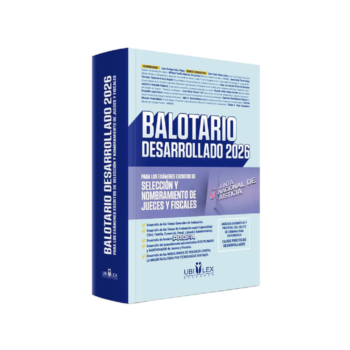 Balotario Desarrollado 2026 - Para los Exámenes Escritos de Selección y Nombramiento de Jueces y Fiscales