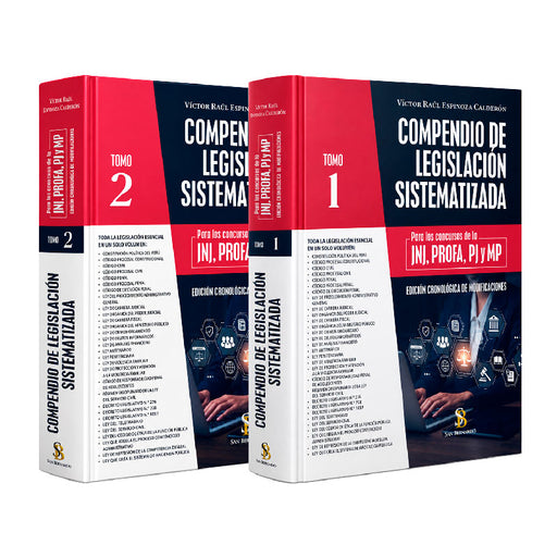 Compendio de Legislación Sistematizada para los Concursos de la JNJ, PROFA, PJ y MP (2 Tomos), Victor Raúl Espinoza Calderón, San Bernardo